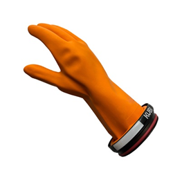 Orange Rubber Latex Gloves